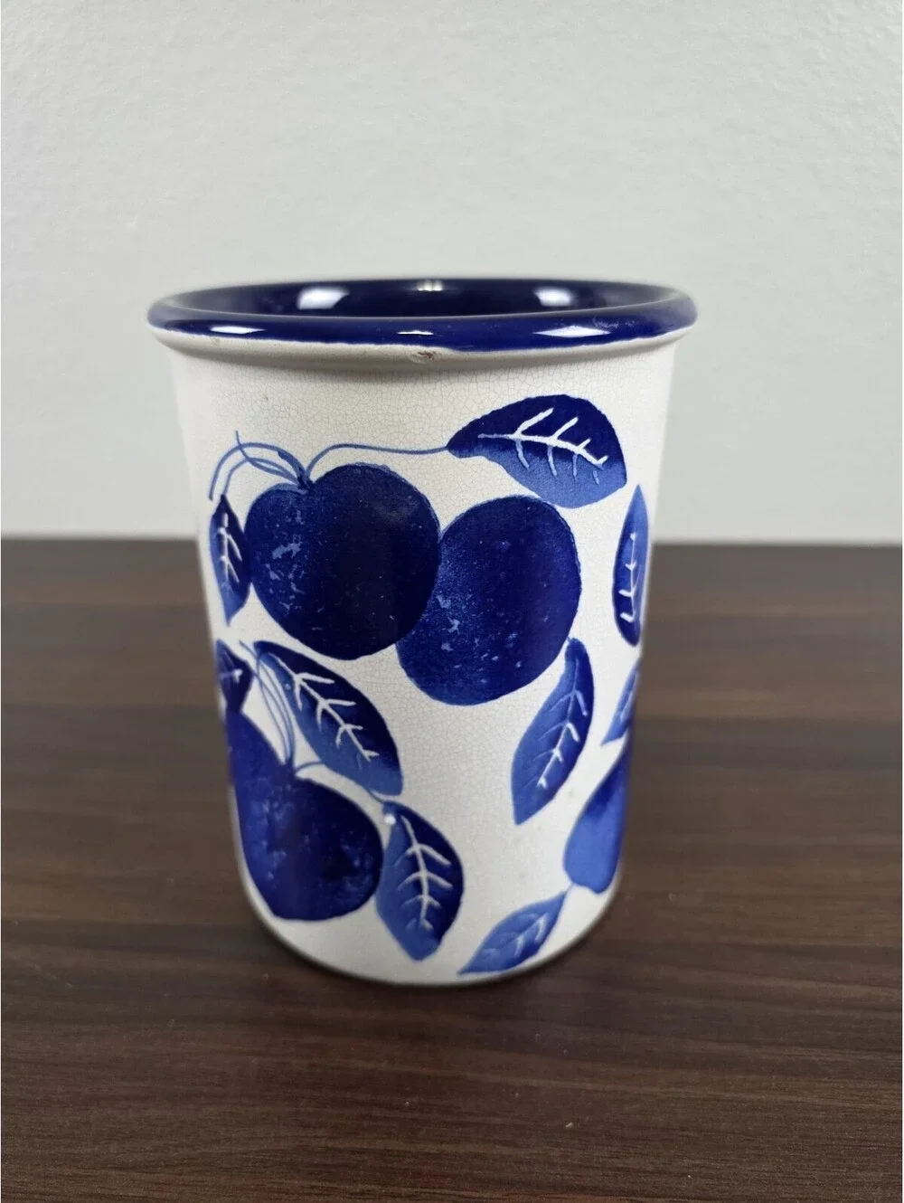 Ceramiche Alfa Blue and White Ceramic Container Made In Italy